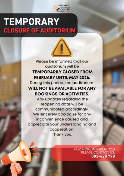 MAKLUMAN PENUTUPAN SEMENTARA AUDITORIUM